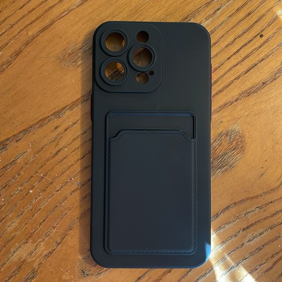 iPhone 15 Pro Max Solid Black Card/ID Phone Case - Picture 3 of 5